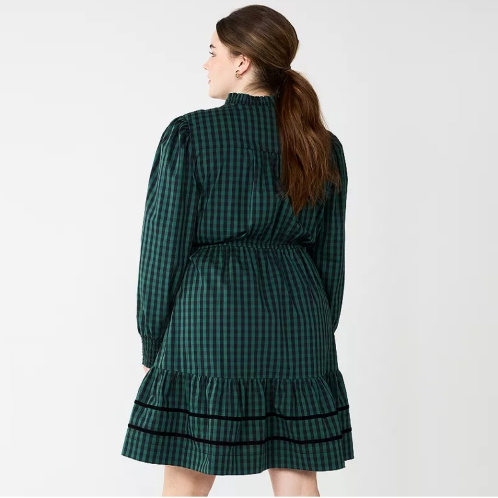 Draper James RSVP Country Core Buffalo Plaid Dress, Green, 3X - Picture 2 of 5